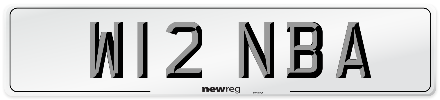 W12 NBA Number Plate from New Reg